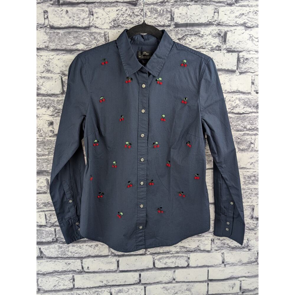 J. Crew Cherry Button Up Blouse
